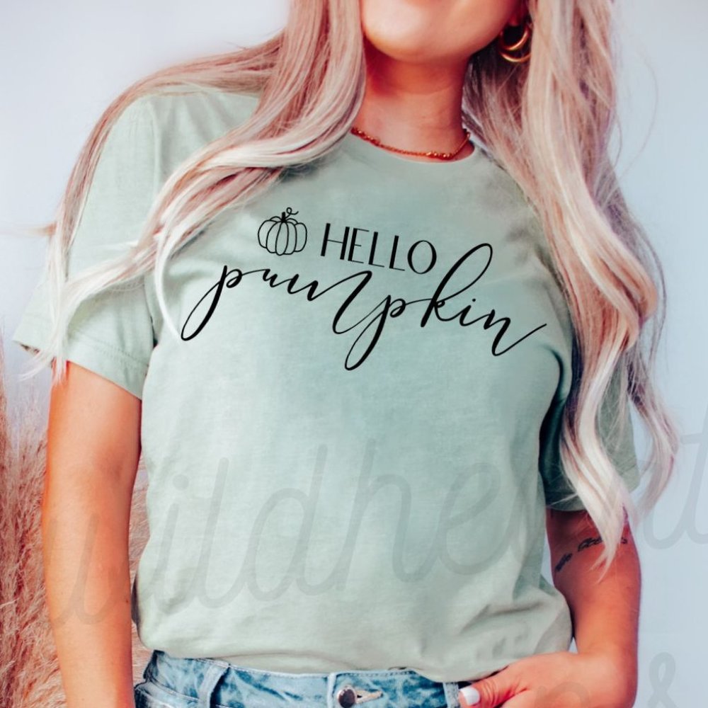 Hello Pumpkin Graphic T-shirt, Unisex Short Sleeve T-shirt